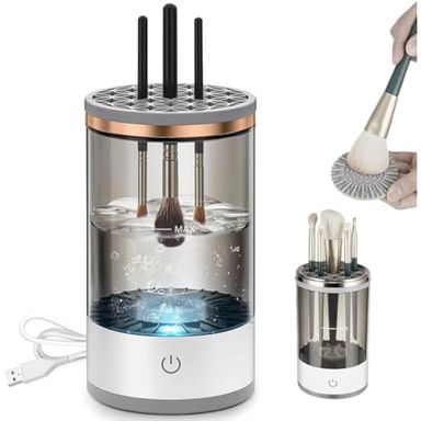 Máquina limpiadora eléctrica de brochas de maquillaje | Limpiador de brochas cosméticas actualizado