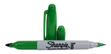 Marcador Sharpie Doble Punta Fina Y Ultra Fina X 12 Unidades Color Verde