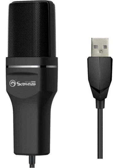 Micrófono Marvo MIC-03 Condensador Omnidireccional color negro