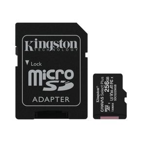 Memoria micro sd Kingston 256gb Canvas Plus clase 10 negra