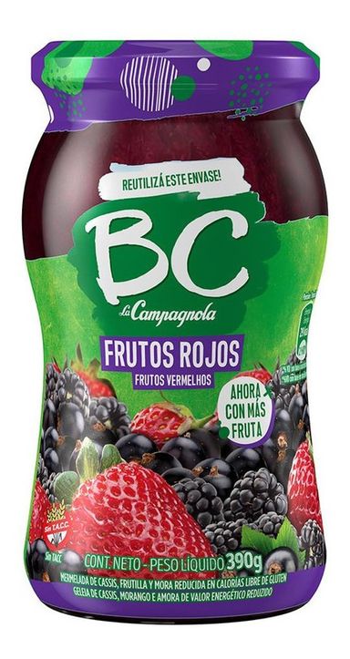 Mermelada Frutos Rojos La Campagnola Frasco 390 Gr