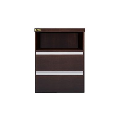 Mesa de luz PRO con 2 cajones y estante wengue EMC