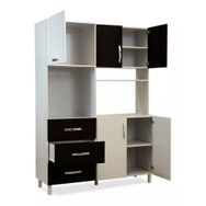 Mueble de Cocina 5 Puertas/ 3 Cajones Negro