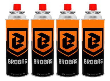 Pack 4 Cartucho Gas Butano Brogas 466-1 227gr Anafe Camping Pesca
