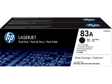 Pack de Ahorro de 2 Cartuchos de Tóner HP 83A Negro Laserjet Original