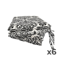 Pack x6 Almohadones para silla - cubresilla 40x40 Arabesco Negro