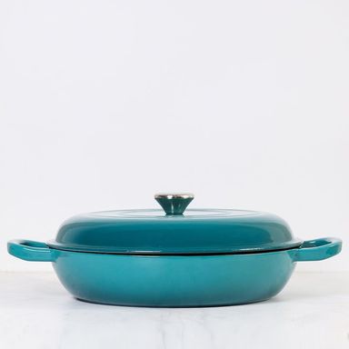 Paellera Hierro Enlozado Feuer 30 Cm Celeste fuerte