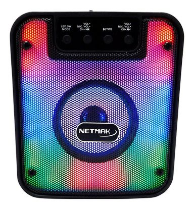 Parlante Portatil 10w Bluetooth Usb Con Entrada Mic Y Aux Color Negro