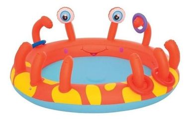Pileta Infantil Inflable Juegos Cangrejo Bestway Naranja