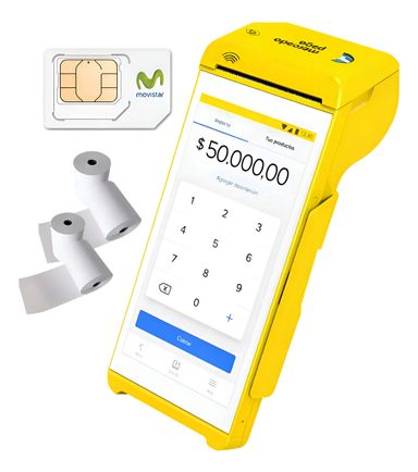 Point Smart Chip 4gb Qr + Impresora Posnet Color Amarillo