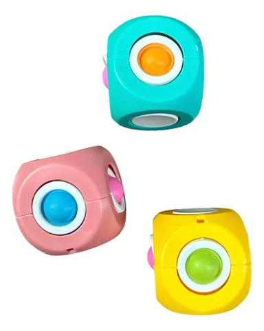 POP IT CUBO SPINNER CON ROTACIÓN Amarillo mostaza