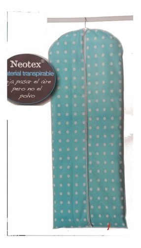 Porta Traje Funda 60x137 Cubre Guarda Traje Cierre Compactor Celeste