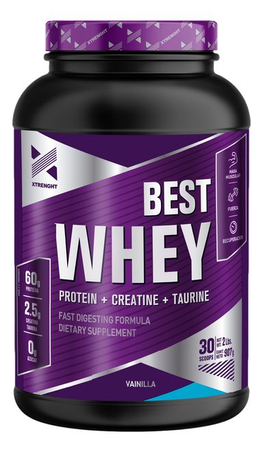 Suplemento En Polvo Xtrenght Nutrition Best Whey Proteínas Sabor Vainilla En Pote De 907g