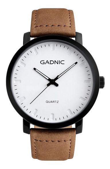 Reloj De Diseño Minimalista Gadnic Malla De Cuero Color de la malla Marrón claro