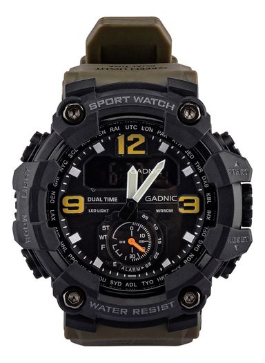 Reloj Pulsera Digital Hombre Gadnic Sumergible 50 Mts Alarma Cronometro Display LED