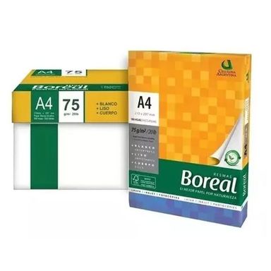 Resma Boreal A4 75 Grs Pack x 10 Unidades