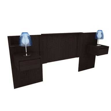 Respaldo con 2 mesas de luz flotantes de 140 a 200 cm - 3006 WENGUE