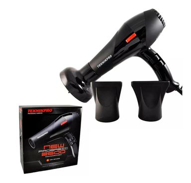 Secador De Pelo Profesional New Pro Basic 2600 Teknikpro Color Negro