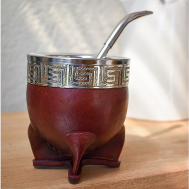 Set Bombilla  Mate Imperial Acero Borravino Guarda Egipcia