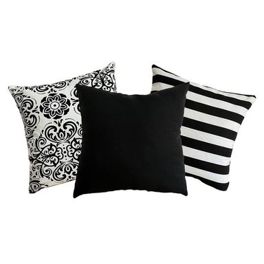 Set de 3 almohadones decorativos  NEGRO  N2