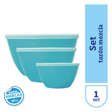 Set de bowls Bonu Hogar con tapa 3 piezas