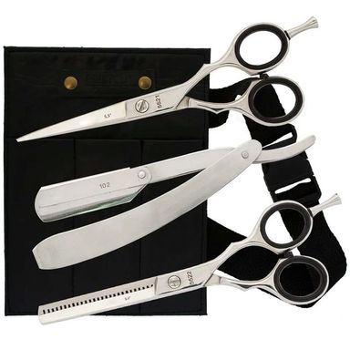 Set de Tijeras Profesionales Gadnic Microdentada Pulir Navaja