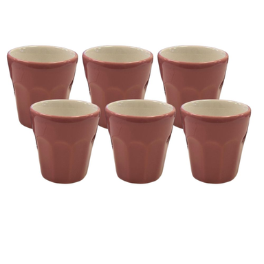 Set X 6 Vasos De Café De 90 Cc Rosa Oxford