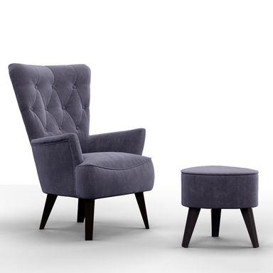 Sillon Fijo Pana Acero mas Puff Apoya Pies Lucila