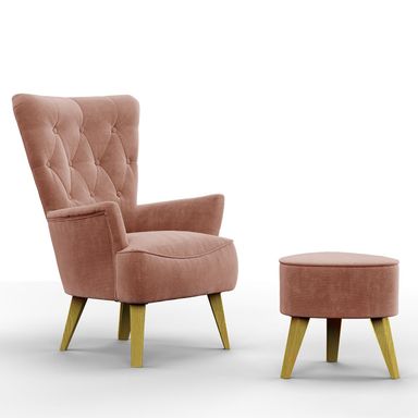 Sillon Fijo Pana Rosa mas Puff Apoya Pies Lucila