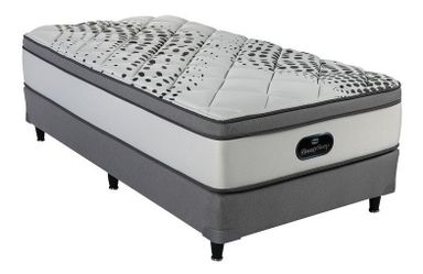 Colchón Y Sommier Simmons Beautysleep 1 Plaza 190x80 Color Blanco