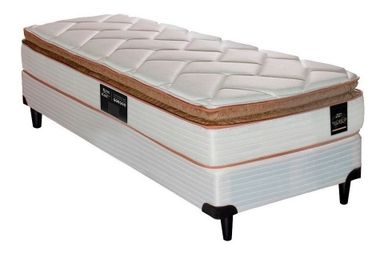 King Koil Comfort Sensations Finesse - Blanco/Negro - 1 1/2 plaza - 1.9 m - 90 cm