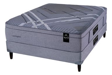 Conjunto Sommier Americana King Koil World Luxury Lexington 2 Plazas de 190cmx130cm Resortes con Pillow Color Gris Oscuro