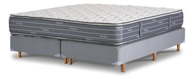 La Cardeuse Bonelltop - Gris - King - 190 cm - 180 cm (Incluye: Con base dividida)