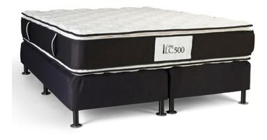 La Cardeuse LC 500 - Gris - Queen - 1.9 m - 1.6 m (Incluye: Con base dividida)