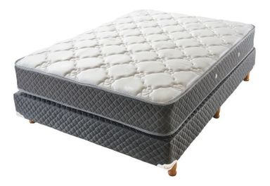 Sommier Y Colchon Cannon Doral 2 Plazas 130x190 Color Gris