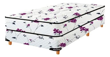 Sommier y Colchón Multiflex 2 Plazas espuma color blanco