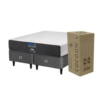 Sommier Y Colchon Queen (160x200) Cocoon Chill Box Blanco