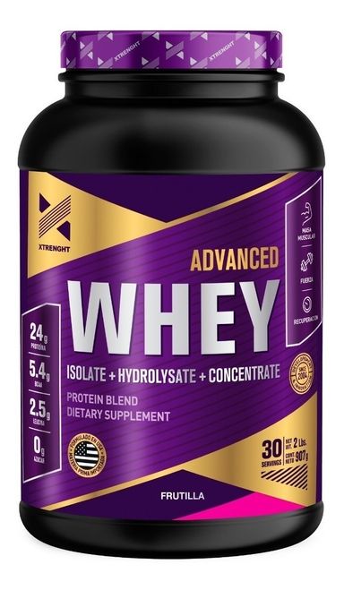 Suplemento Xtrenght Nutrition Advanced Whey sabor frutilla de 907g