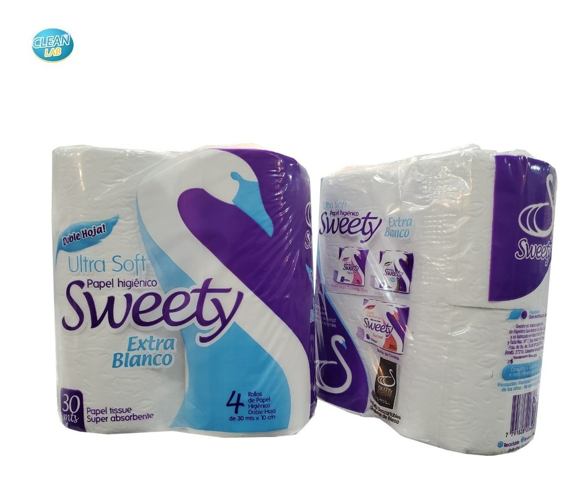 Papel Higiénico Sweety Extra Blanco Doble Hoja 30 M De 4 U En Precialo