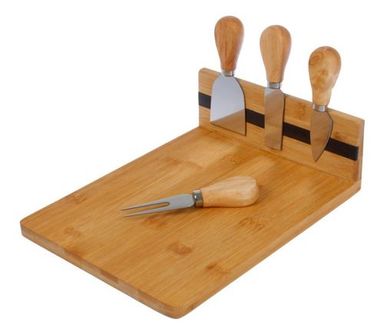 Tabla Copetinero Madera Bambu Con Utensilios Servir Picadas 