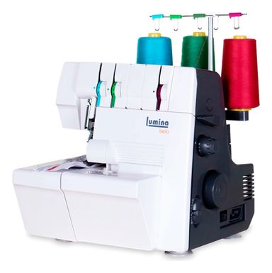 Máquina De Coser Lumina Bela Tapa Costura C/3 Hilos 2 Agujas Color Blanco