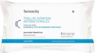 Toallas Húmedas Antibacteriales con Aloe Vera x 40 un