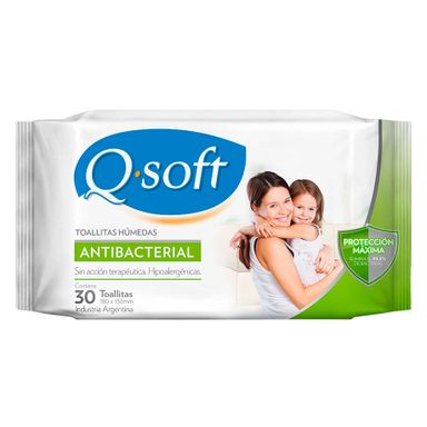 Toallitas Humedas Antibacterial Q-Soft 30 Un