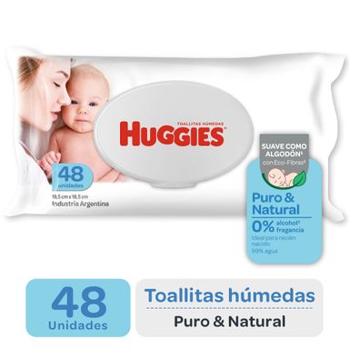 Toallitas Húmedas Huggies Puro Y Natural 48un