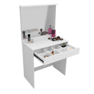 Tocador Maquillador con Espejo y Cajon Flotante Blanco 80x42x72