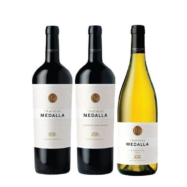 Set Vinos Combinados Trapiche Medalla Seleccion x 3 Con Estuche