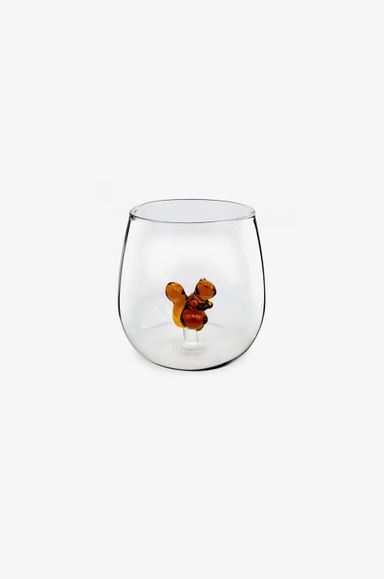 Vaso de Vidrio 3D Ardilla 350 ml Transparente