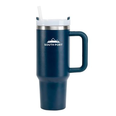 Vaso Termico Azul 1200Ml Gadnic con Manija y Sorbete