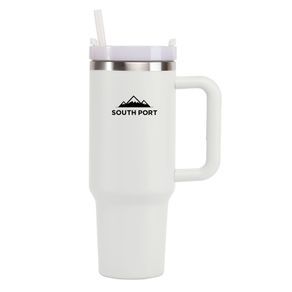Vaso Termico Blanco 1200Ml Gadnic con Manija y Sorbete