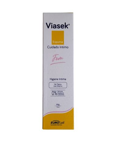 Viasek Fem Espuma Cuidado Intimo Ph 4,5 75ml Higiene Femenina